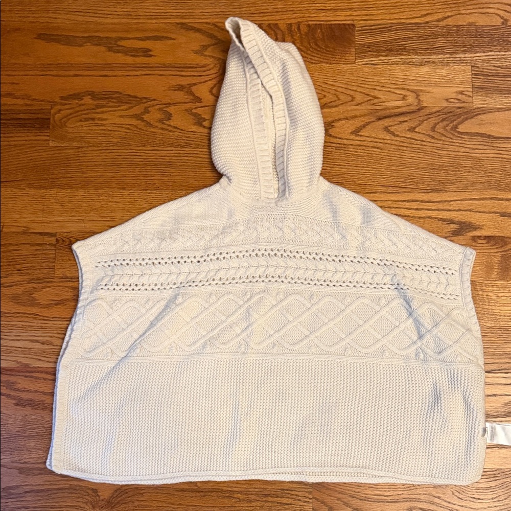 Gap kids Cream Hooded poncho sweater